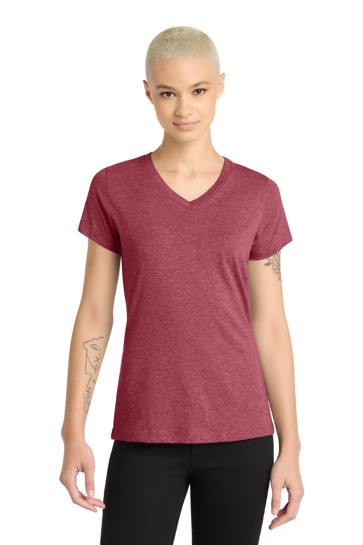 District ®  Women's Perfect Blend ®  CVC V-Neck Tee. DM1190L