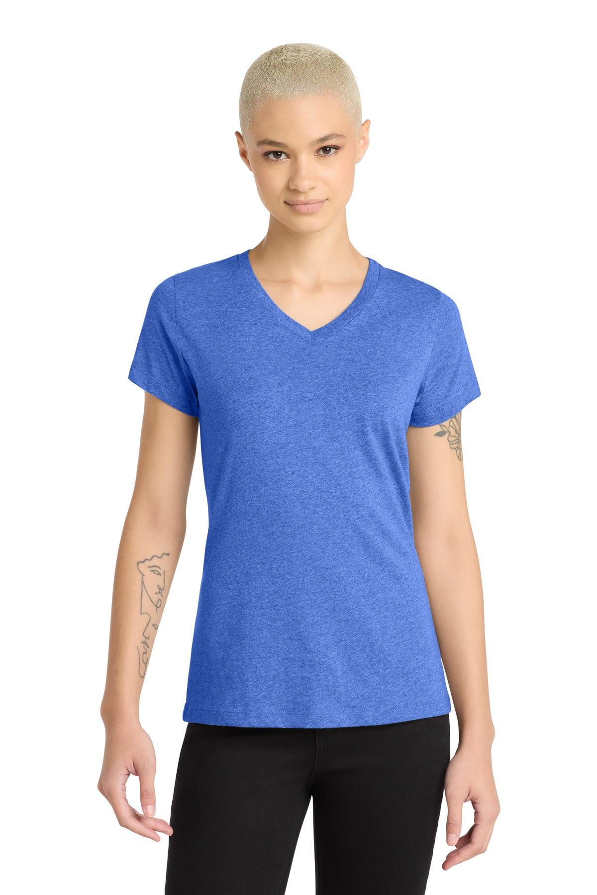 District ®  Women's Perfect Blend ®  CVC V-Neck Tee. DM1190L