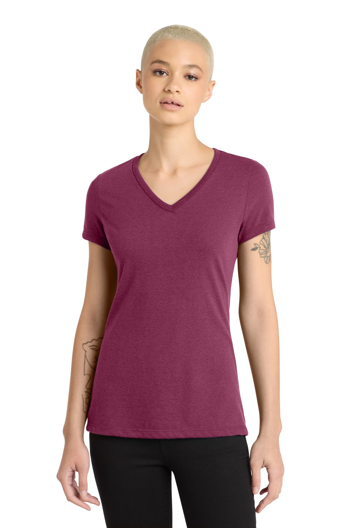 District ®  Women's Perfect Blend ®  CVC V-Neck Tee. DM1190L