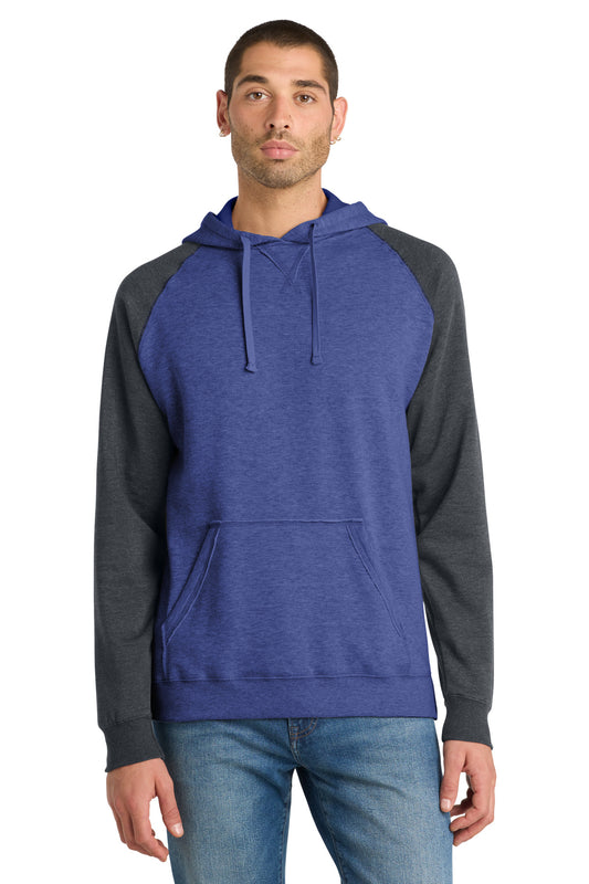 District ®  Young Mens Lightweight Fleece Raglan Hoodie.  DT196
