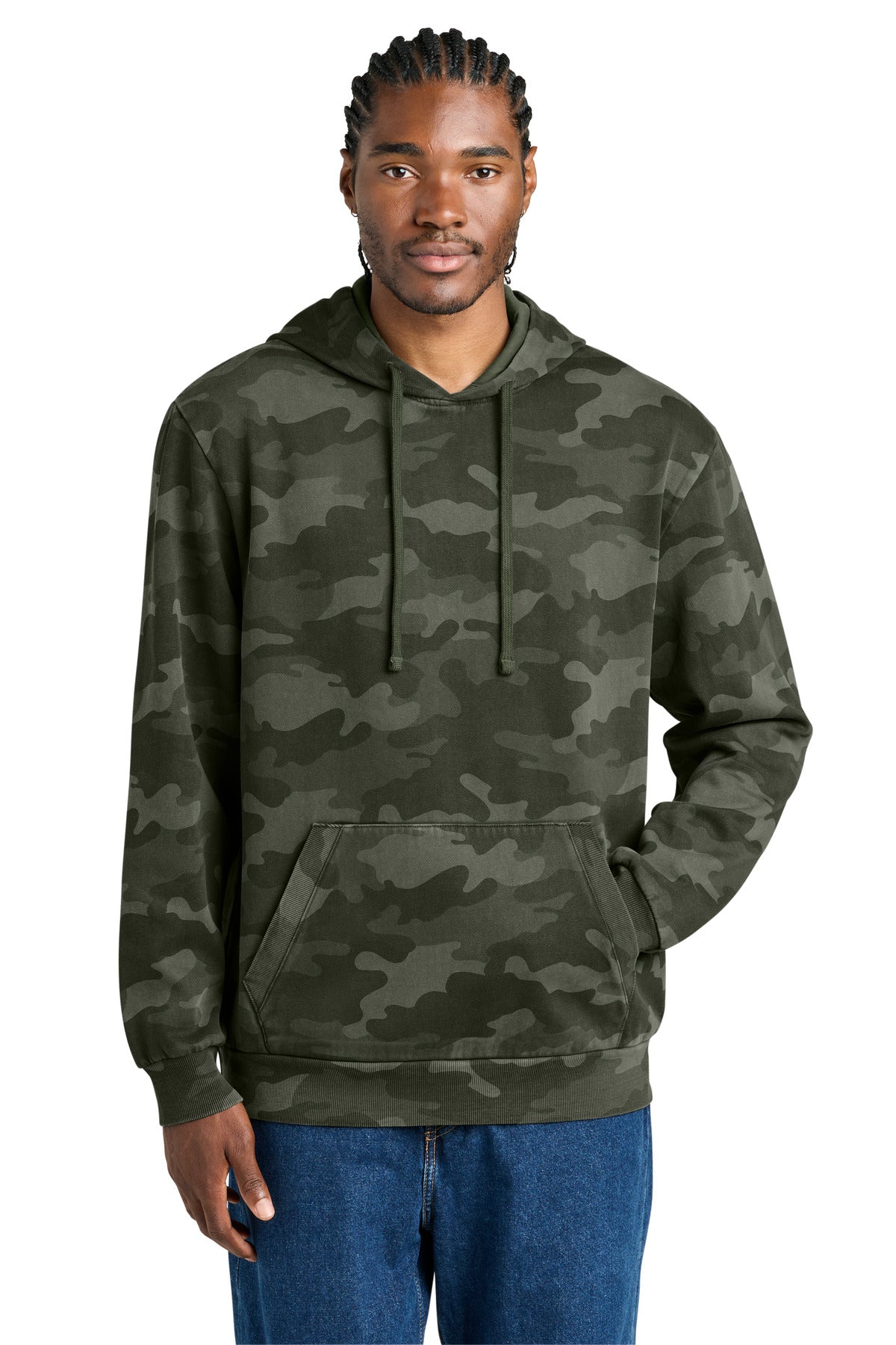 District Wash ™  Camo Fleece Hoodie DT2200C