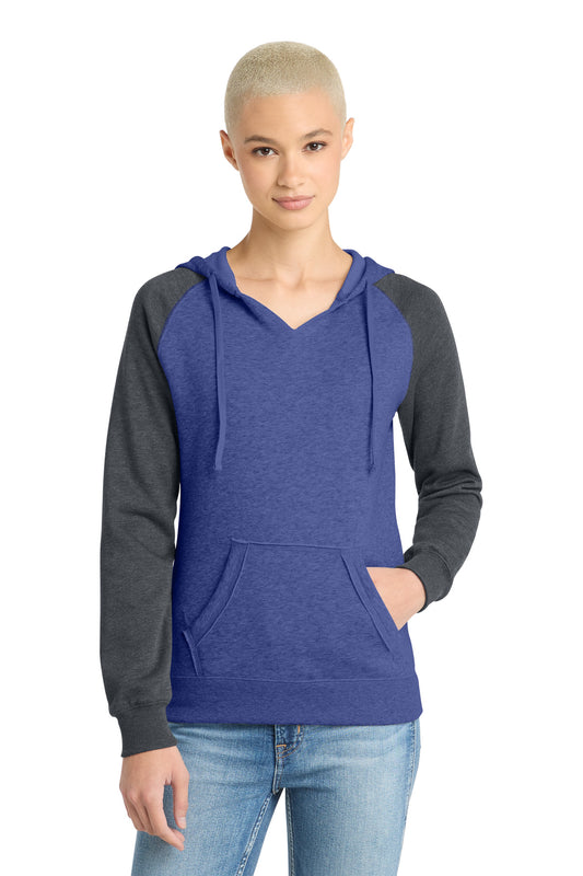District ®  Women's Lightweight Fleece Raglan Hoodie.  DT296