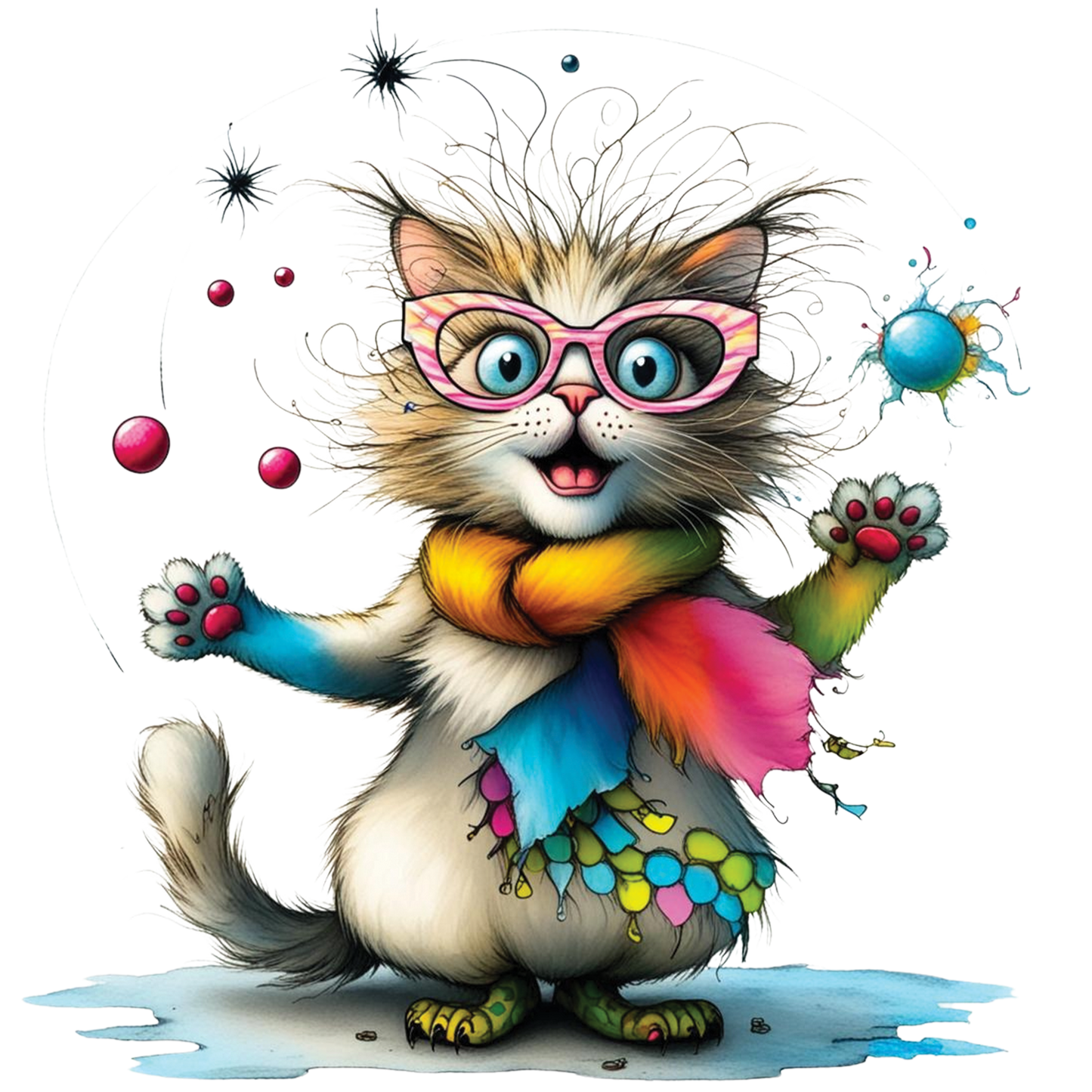 Funny Quirky Cat 01
