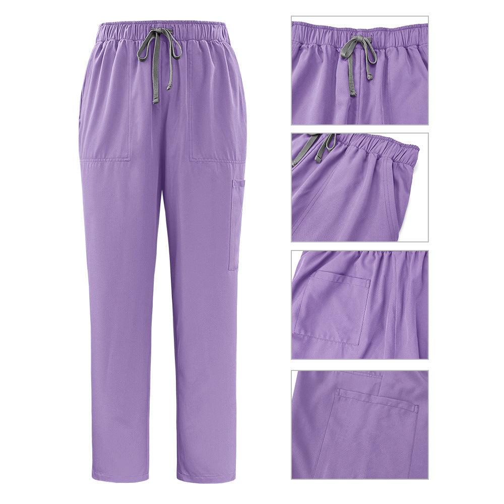Törst - New V-Neck Split-Style Medical Scrubs Set with Straight-Leg Pants and Pockets