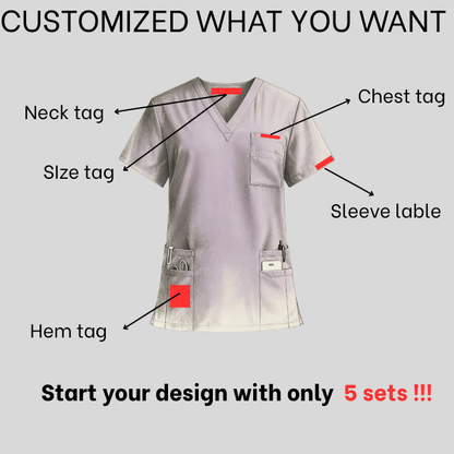 Törst - Unisex Stand Collar Zipper Scrubs Top & Pants Set