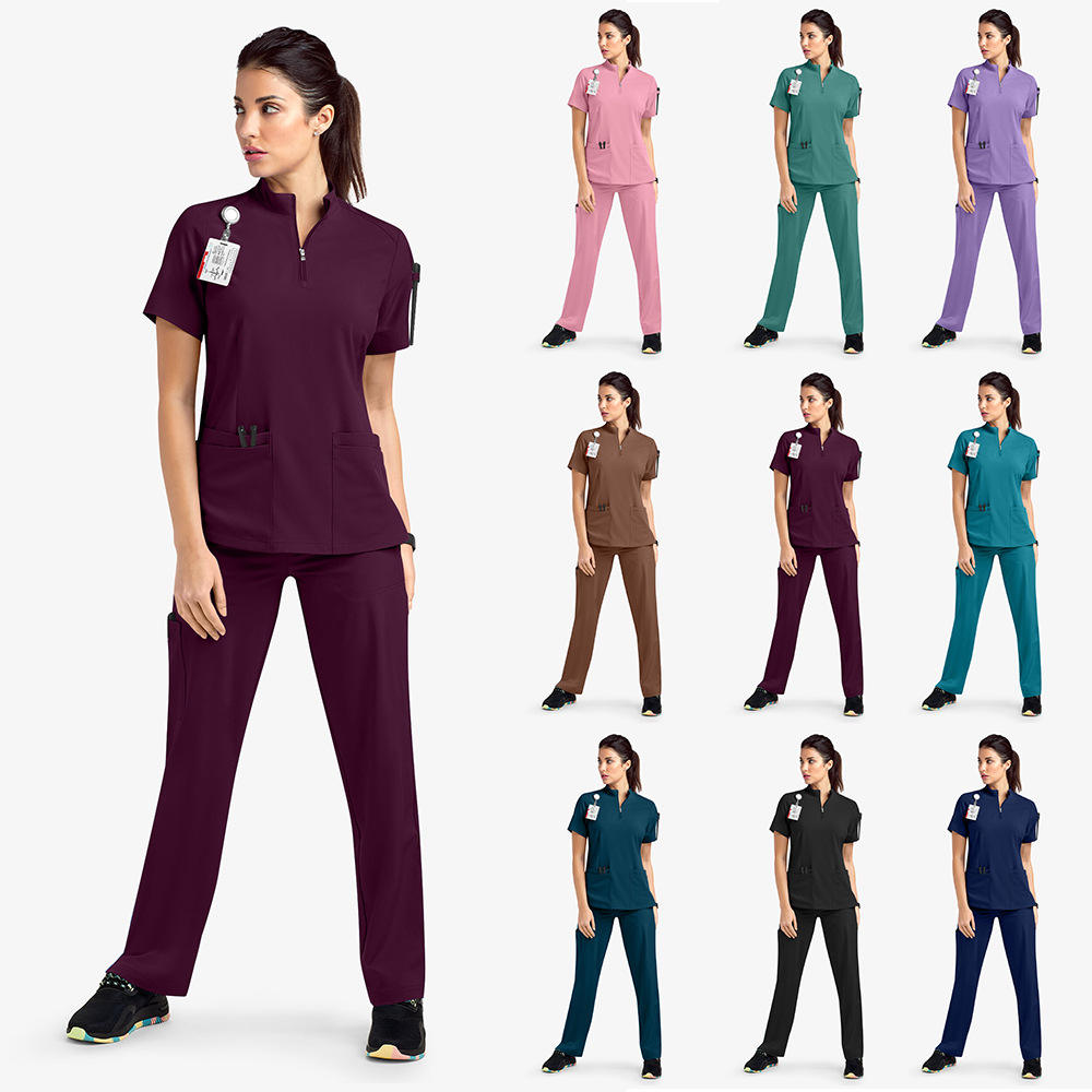 Törst - Unisex Stand Collar Zipper Scrubs Top & Pants Set