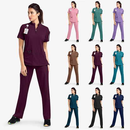 Törst - Unisex Stand Collar Zipper Scrubs Top & Pants Set