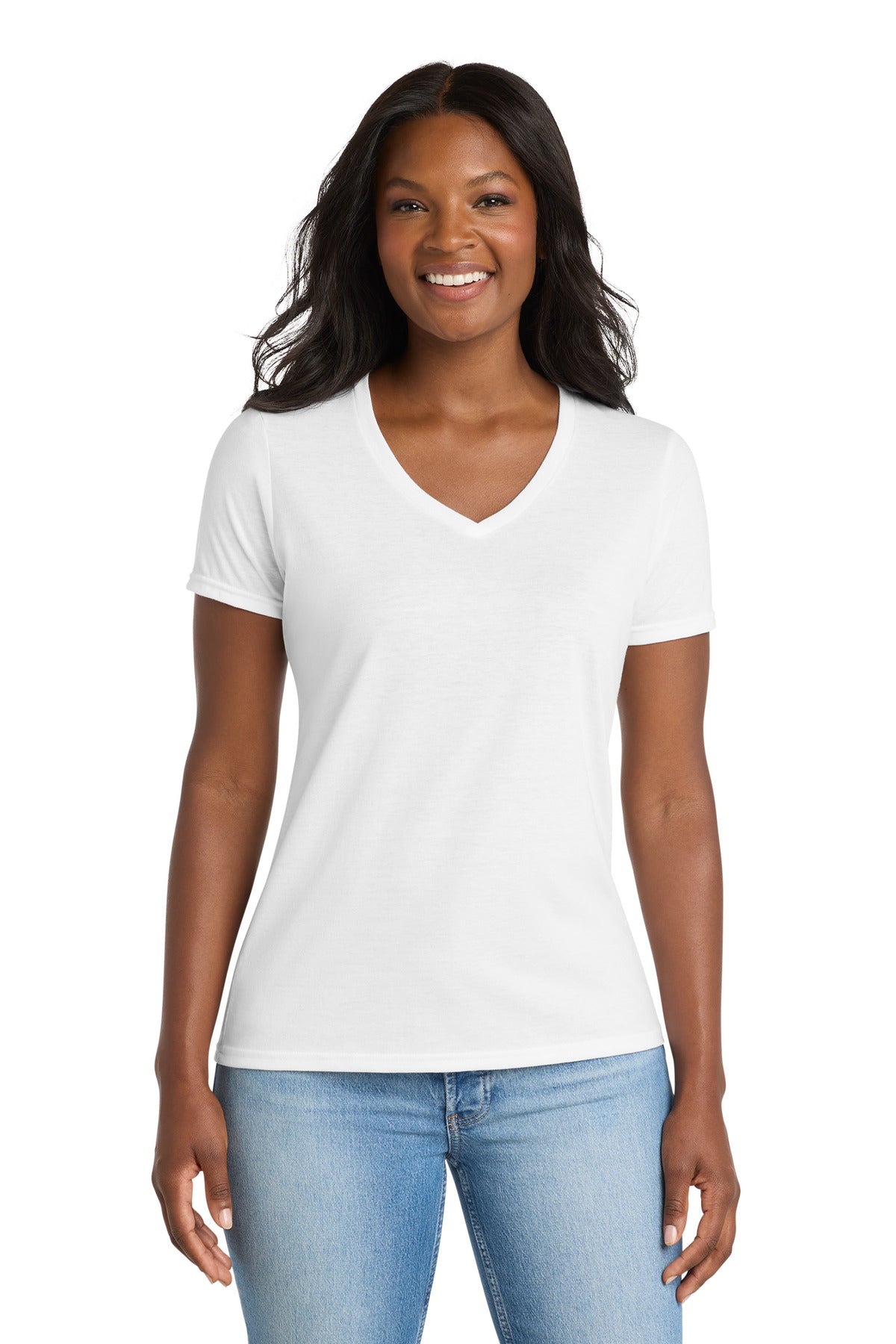 Port & Co ™  Women's Performance Blend V-Neck Tee. LPC381V