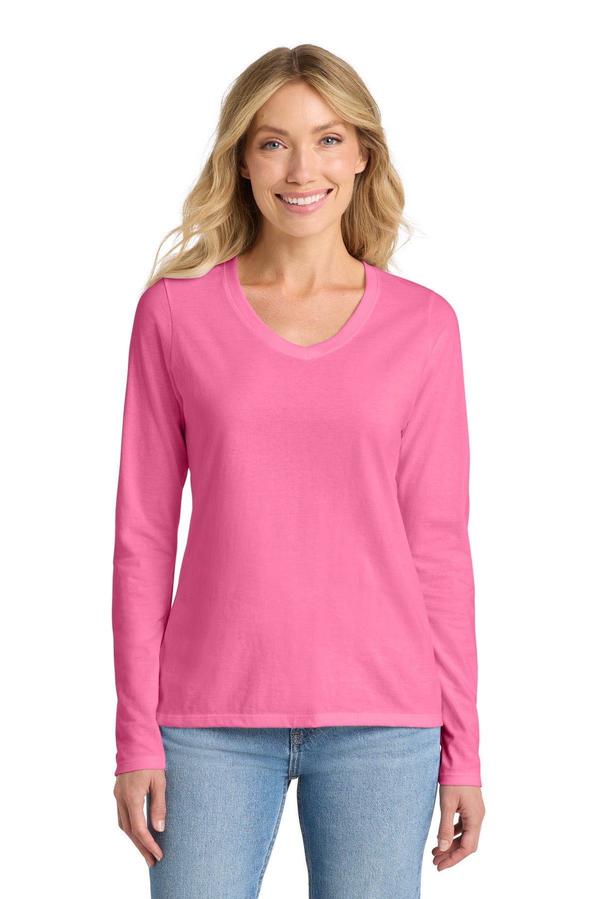 Port & Co ™  Women's Long Sleeve Fan Favorite V-Neck Tee. LPC450VLS