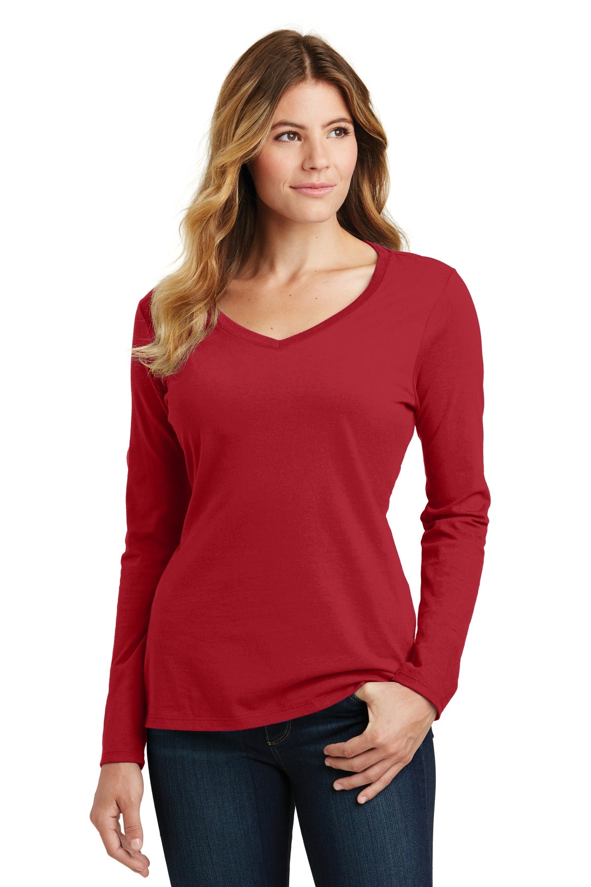 Port & Co ™  Women's Long Sleeve Fan Favorite V-Neck Tee. LPC450VLS