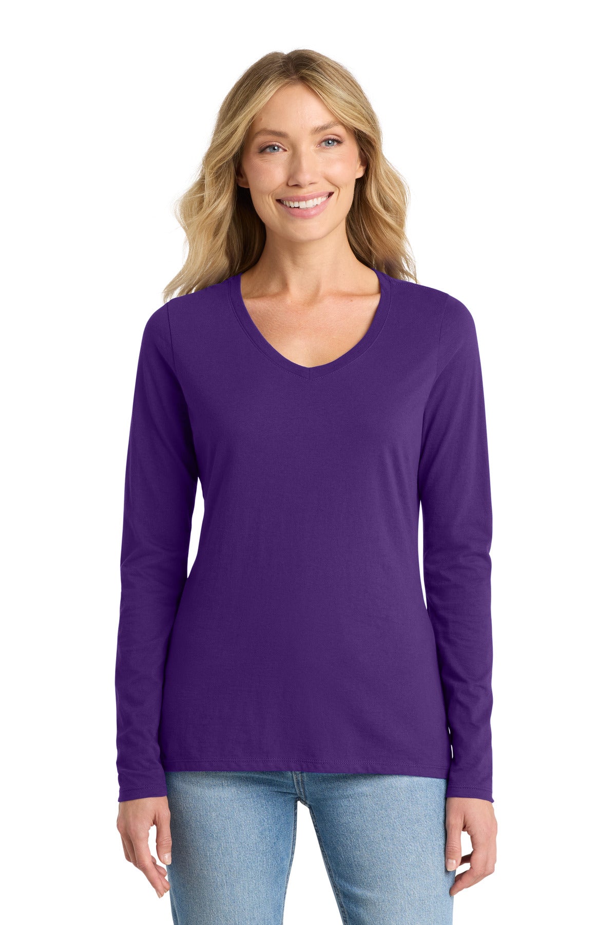 Port & Co ™  Women's Long Sleeve Fan Favorite V-Neck Tee. LPC450VLS