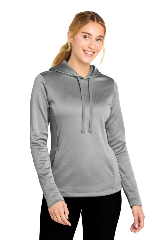 Sport-Tek  ®  Women's PosiCharge  ®  Sport-Wick  ®  Heather Fleece Hooded Pullover. LST264