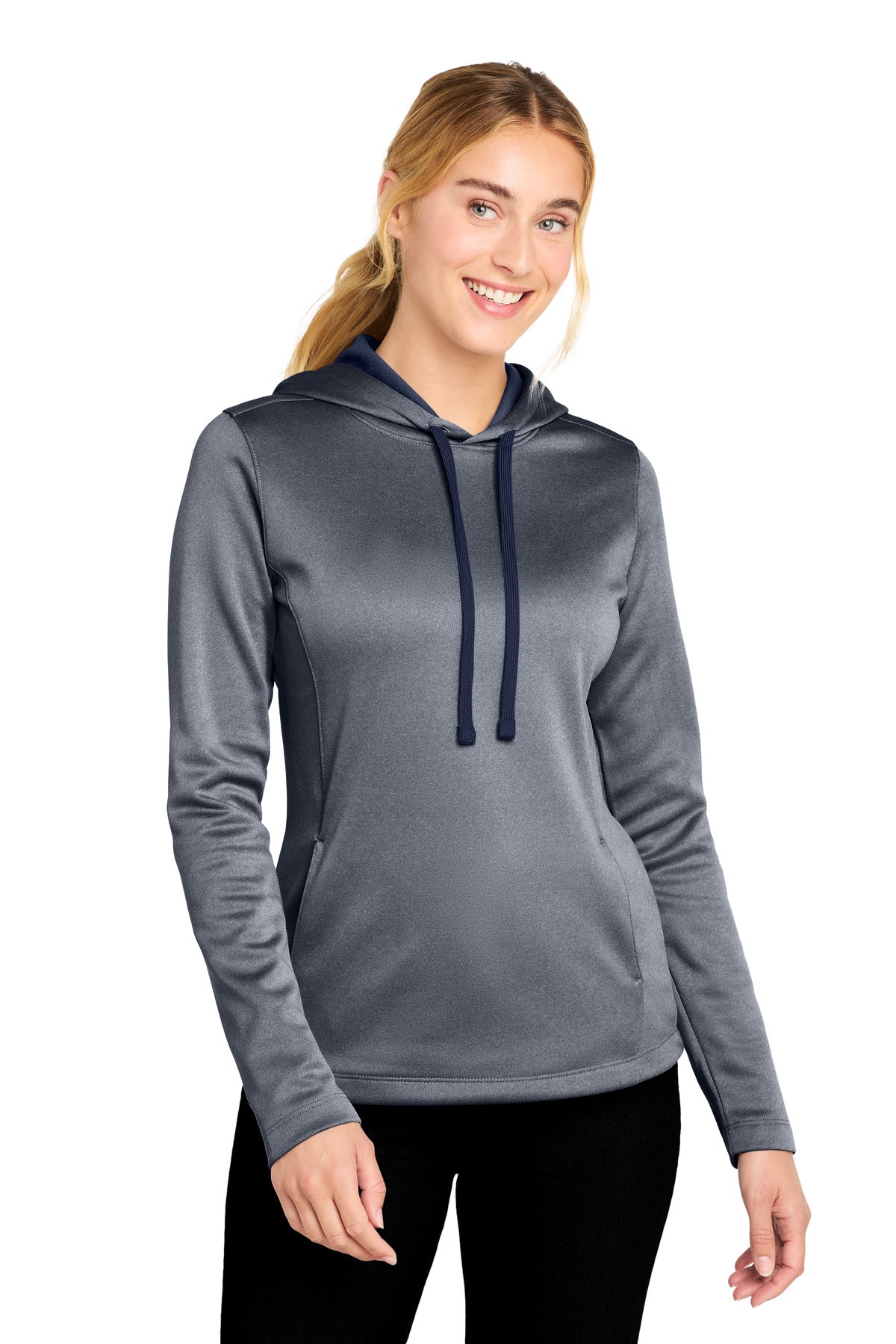 Sport-Tek  ®  Women's PosiCharge  ®  Sport-Wick  ®  Heather Fleece Hooded Pullover. LST264