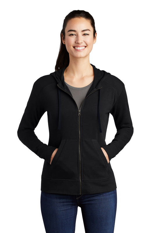 Sport-Tek  ®  Women's PosiCharge  ®  Tri-Blend Wicking Fleece Full-Zip Hooded Jacket LST293