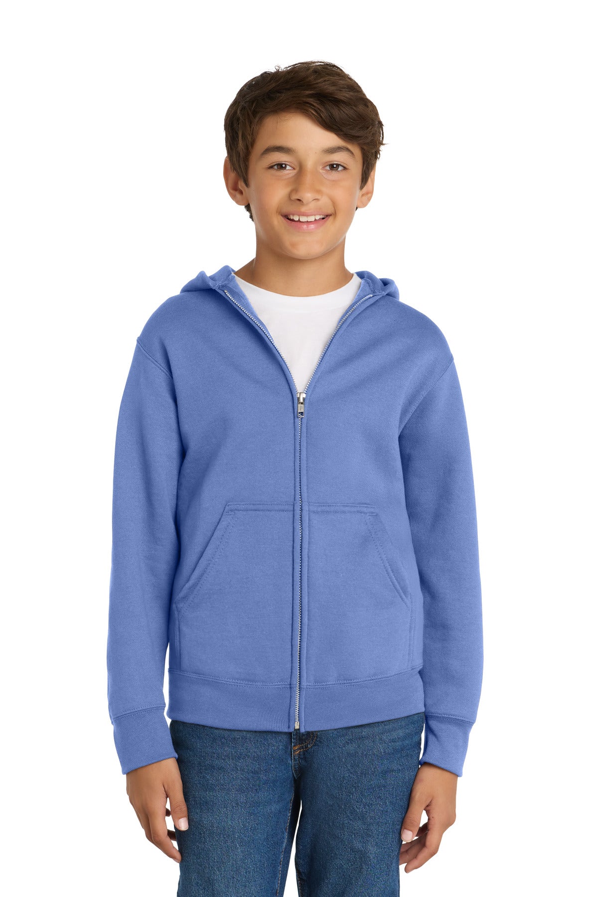 Port & Co ™  Youth Core Fleece Full-Zip Hooded Sweatshirt.  PC90YZH