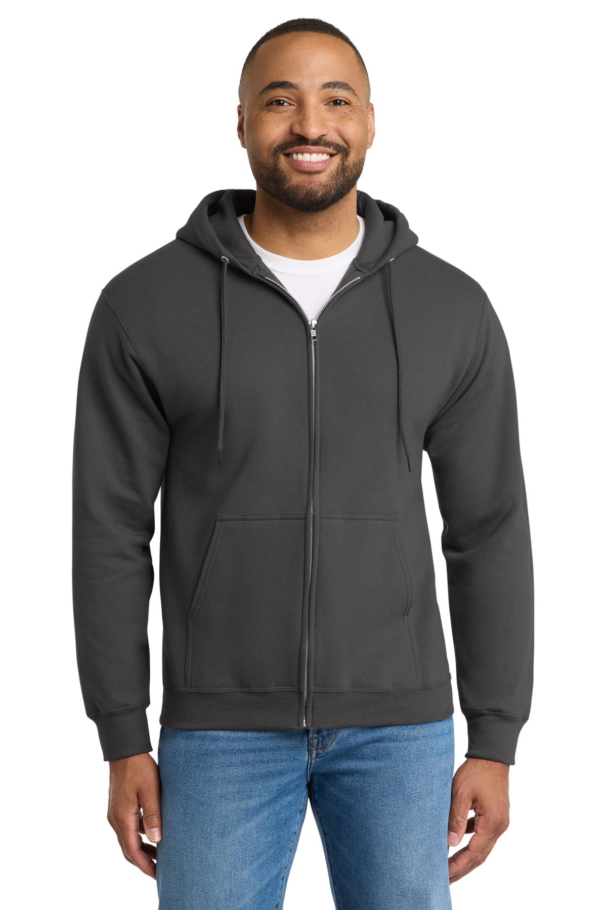 Port & Co ™  Tall Essential Fleece Full-Zip Hooded Sweatshirt. PC90ZHT