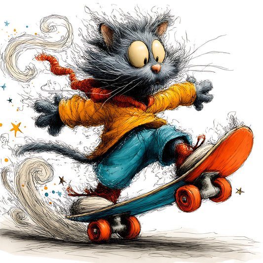 Skateboarding Cat 11