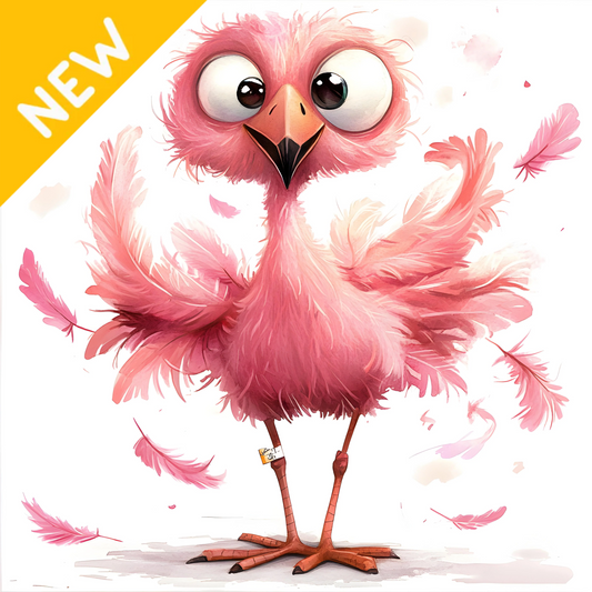 Badged - Pink Quirky Flamingo 02