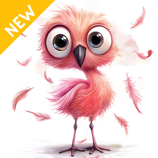 Badged - Pink Quirky Flamingo 03
