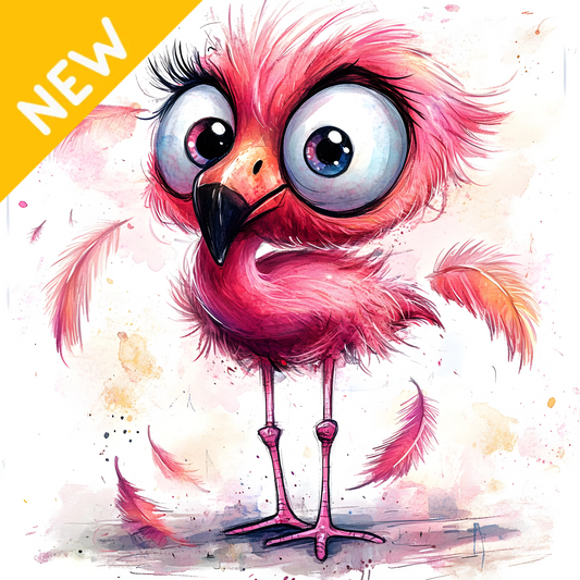 Badged - Pink Quirky Flamingo 04