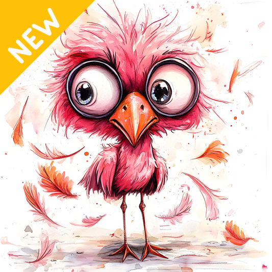 Badged - Pink Quirky Flamingo 05