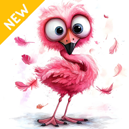 Badged - Pink Quirky Flamingo 09