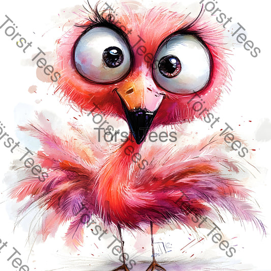 Watermarked - Pink Quirky Flamingo 01